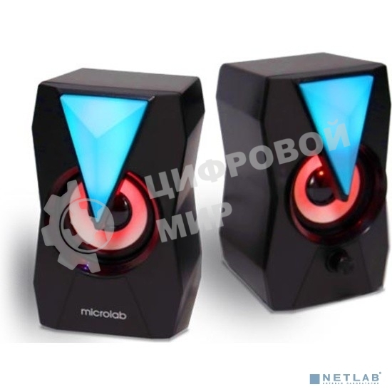 Акустическая система MICROLAB B22 черный 6 Вт RMS, Распределение мощности 3 Вт x2, Гармонические искажения: < 0,5% (1 Вт 1 кГц), Частотная характеристика: 120 Гц - 20 кГц, Соотношение сигнал/шум: > 65 дБ