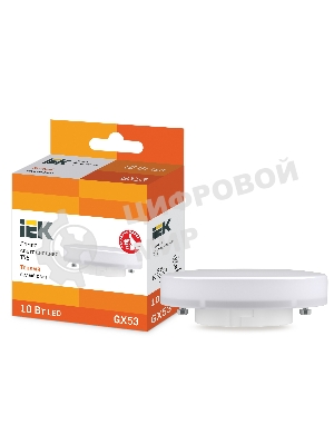 Лампа cветодиодная IEK LLE-T80-10-230-30-GX53 ECO T75 таблетка 10Вт 230В 3000К GX53 IEK