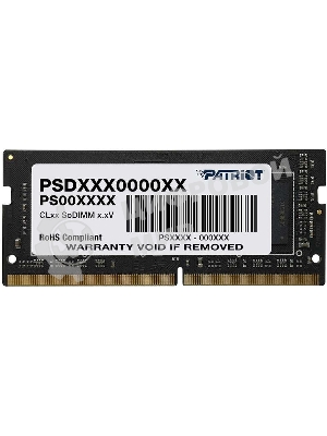 Оперативная память Patriot Signature, DDR4, 16GB (1x16 GB), 3200 MHz, CL22, SO-DIMM