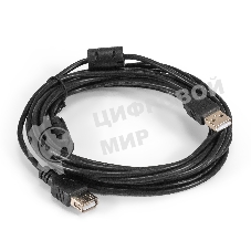 Удлинитель USB 2.0 ExeGate EX-CCF-USB2-AMAF-4.5F (Am/Af, позолоченные контакты, ферритовые кольца, 4,5м)