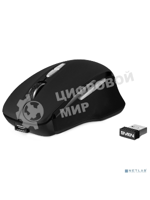 Мышь беспроводная SVEN RX-590SW черный, 1600 dpi, радиоканал, Bluetooth, USB, кнопки - 7