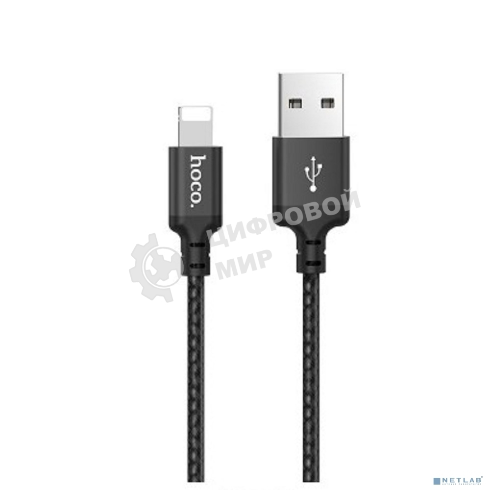 Кабель HOCO X14 черный HC-62820 USB - Lightning, 1m, 2A, Нейлон