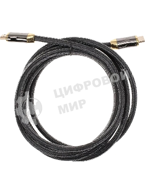 Кабель HDMI 19M/M,ver. 2.1, 8K@60 Hz 3m метал разъемы, нейлоновая оплетка Telecom TCG300-3M