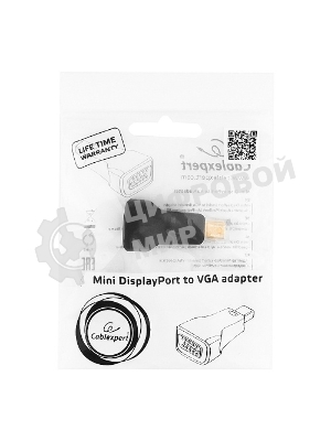 Переходник miniDisplayPort - VGA, Cablexpert A-mDPM-VGAF-01, 20M/15F, черный, пакет