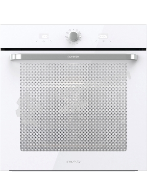 Электрическая духовка Gorenje BOS67371SYW 60 см, 77 л, Коллекция: Simplicity, Очистка паром AquaClean, 12 режимов, белый