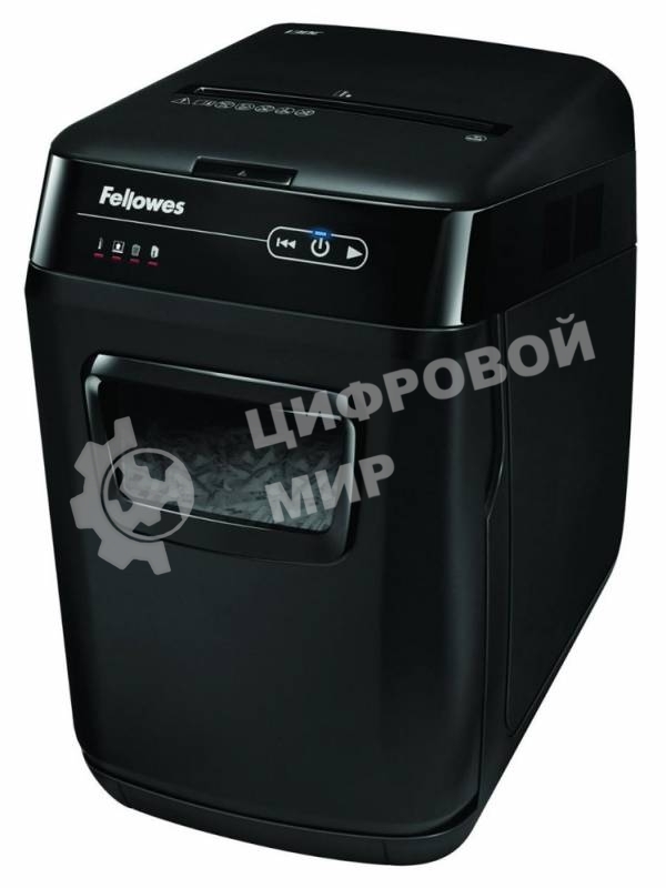 Шредер Fellowes AutoMax 150C FS-46801(01/02)* (секр.P-4)/фрагменты 4x38 мм,/150лист./32лтр./Уничт:скрепки, скобы, пл.карты,CD диски