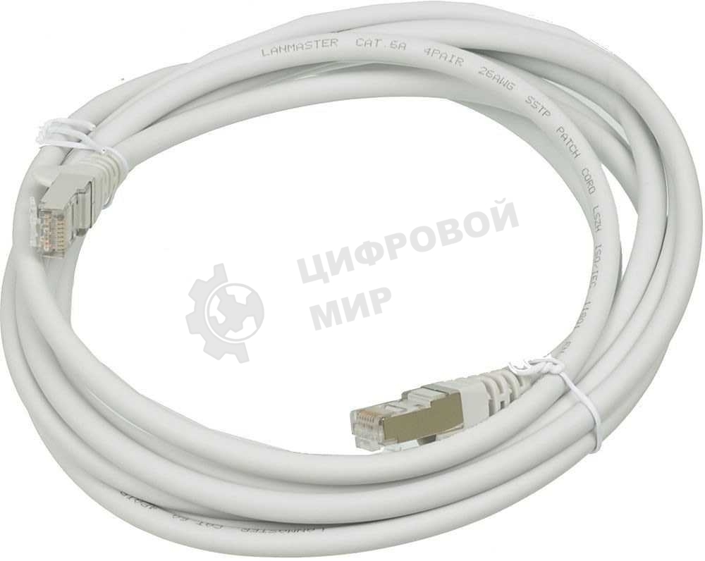 Патч-корд Lanmaster LSZH FTP кат.6A, 2.0 м, серый