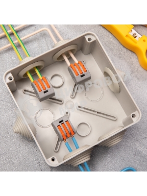 Клемма соединительная многоразовая Rexant 3-проводная, серая, 0.08-4 мм² (20 шт./уп.)