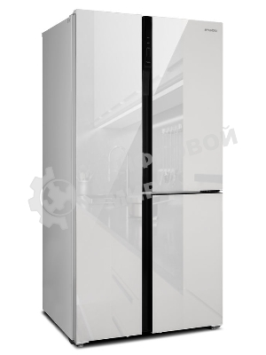 Холодильник Hyundai CS6073FV белое трехкамерный Side by Side 329/223л морозилка сбоку No Frost, Side by Side