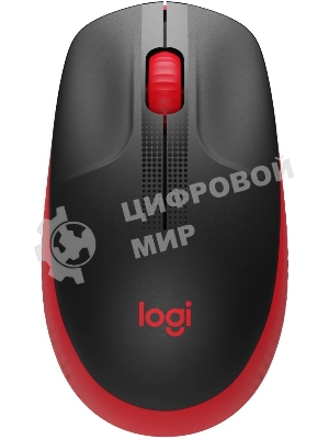 Мышь беспроводная Logitech M190 черный/красный, 1000 dpi, радиоканал, USB, кнопки - 3