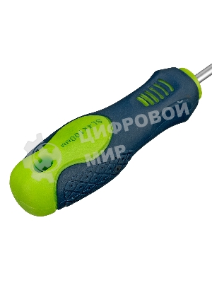 Отвертка, SL4,0 х 100 мм, CrV, двухкомпонентная рукоятка Сибртех