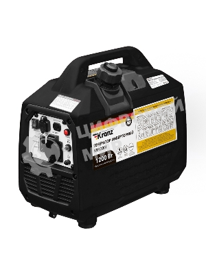 Генератор инверторный Kranz KR1200I, 1,2кВт, 230В, 2л, закрытый корпус, ручной старт