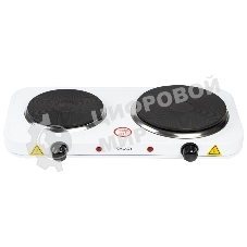 Плитка Galaxy Line GL 3002, белый, электрическая, 2500 Вт (1000Вт+1500Вт), 2 закрытых нагревательных элемента, макс. нагрузка 10 кг, диаметр нагрев. элементов 155 и 185 мм, металлический корпус покрыт эмалью, плавная регулировка температуры нагрева, 2 индикатора работы