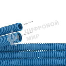 Труба гофрированная ППЛ d25 мм легкая c протяж. син. (уп. 50 м) ДКС 11925