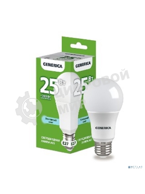 Лампа светодиодная A65 25Вт грушевидная 6500К E27 230В GENERICA LL-A65-25-230-65-E27-G