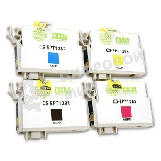 Картридж струйный Cactus CS-EPT1285 черный/голубой/пурпурный/желтый (31 мл) для Epson Stylus SX125/SX425W/SX420W/S22/Office BX305F/BX305FW