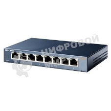 Коммутатор TP-Link SMB TL-SG108 8-port Desktop Gigabit Switch, 8 10/100/1000M RJ45 ports,metal case