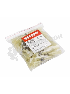 Клемма плоская Rexant изолированная термоусаживаемая штекер 6.35 мм 4-6 мм² (РПи-п-т 6.0-(6.3)) желтый