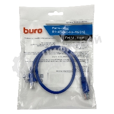 Патч-корд Buro cat.5e molded 0.5м голубой RJ-45 (m)-RJ-45 (m)