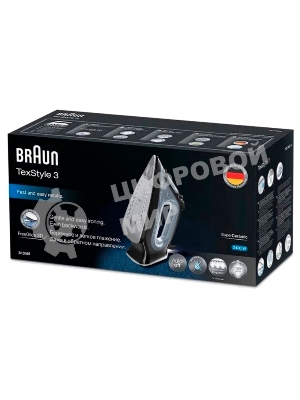 Утюг Braun SI3055BK черный/серый, 2400 Вт, 45 г/мин, 180 г/мин, 270 мл