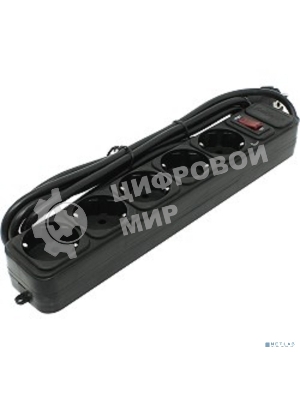 Сетевой фильтр ExeGate EX221185RUS SP-5-3B (5 розеток, 3 м, евровилка, черный)