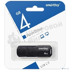 Флешка USB SmartBuy CLUE black (SB4GbCLU-K), 4Gb, USB 2.0, R/W 15/8, черный