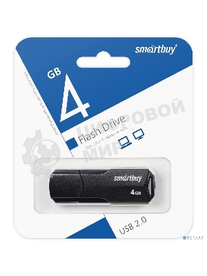 Флешка USB SmartBuy CLUE black (SB4GbCLU-K), 4Gb, USB 2.0, R/W 15/8, черный