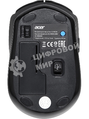 Мышь беспроводная Acer OMR050 черный, 1600 dpi, радиоканал, Bluetooth, USB, кнопки - 6