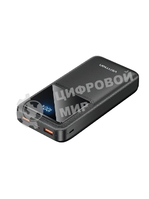 Портативный аккумулятор Vention 20000mAh(M/C-A/A)22.5W Черный с LED Дисплеем