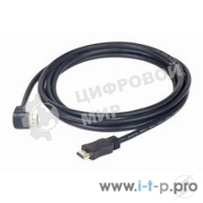 Кабель Cablexpert HDMI CC-HDMI490-15, 19M/19M, v2.0, медь, позол.разъемы, экран, угловой, 4.5м, черный, пакет