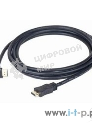 Кабель Cablexpert HDMI CC-HDMI490-15, 19M/19M, v2.0, медь, позол.разъемы, экран, угловой, 4.5м, черный, пакет