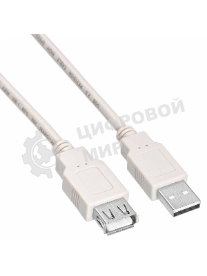 Кабель-удлинитель USB2.0 Buro USB A (m)/USB A (f) 0.75м