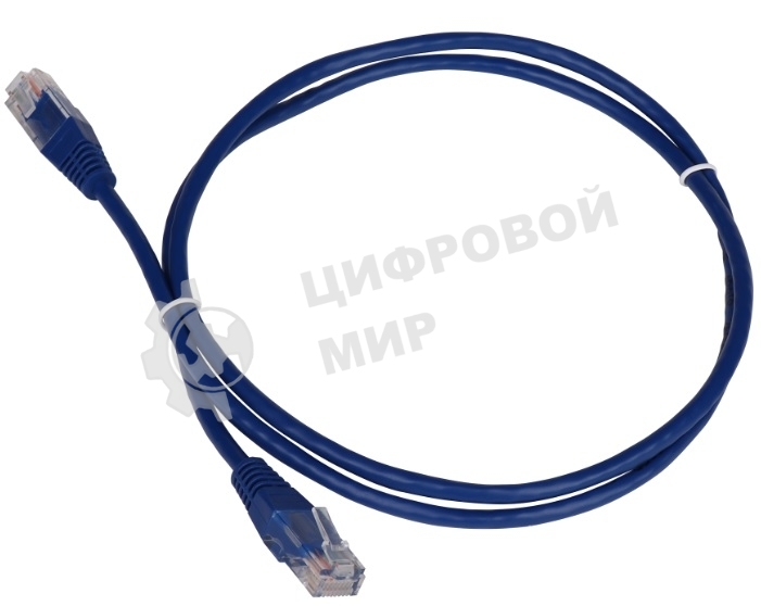 Патч-корд TWT UTP кат.5e, с заливными колпачками, 0.15 м, синий