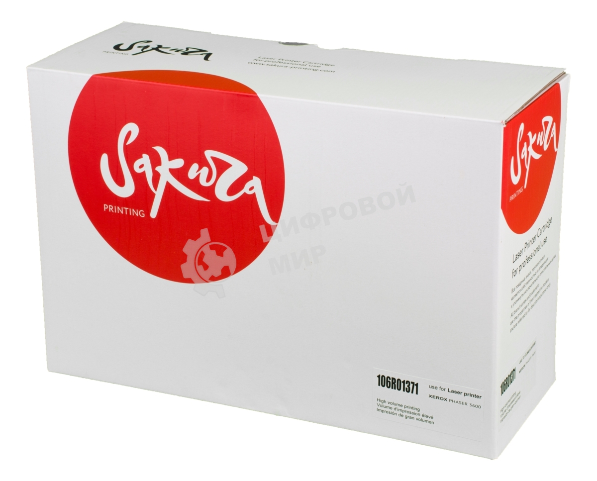 Картридж лазерный Sakura 106R01371 для Xerox Phaser 3600, черный, 14 000 к.