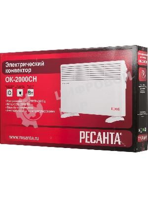 Конвектор электрический Ресанта ОК-2000СН белый, 2000 Вт, 20 м2, термостат