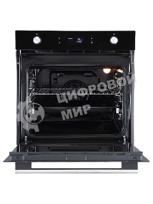 Духовой шкаф встраиваемый полноразмерный Evelux EO 650 PB, 60 см, 9 режимов, 70л, черное стекло