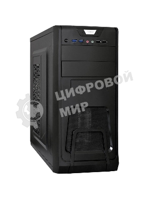 Компьютерный корпус Miditower ExeGate CP-603 Black, ATX, (без БП), 2хUSB+2хUSB 3.0, Audio