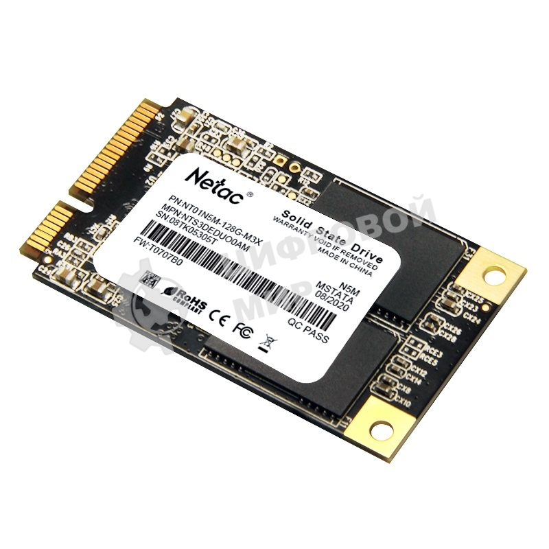Накопитель SSD Netac N5M, 128Gb, mSATA, R/W 560/520