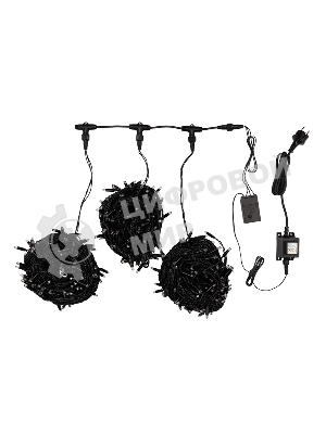 Гирлянда Neon-night LED ClipLight 24V, 3 нити по 20 м, свечение с динамикой, цвет диодов желтый