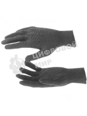 Перчатки из синтетической нити, 13 класс, черные, XL Россия