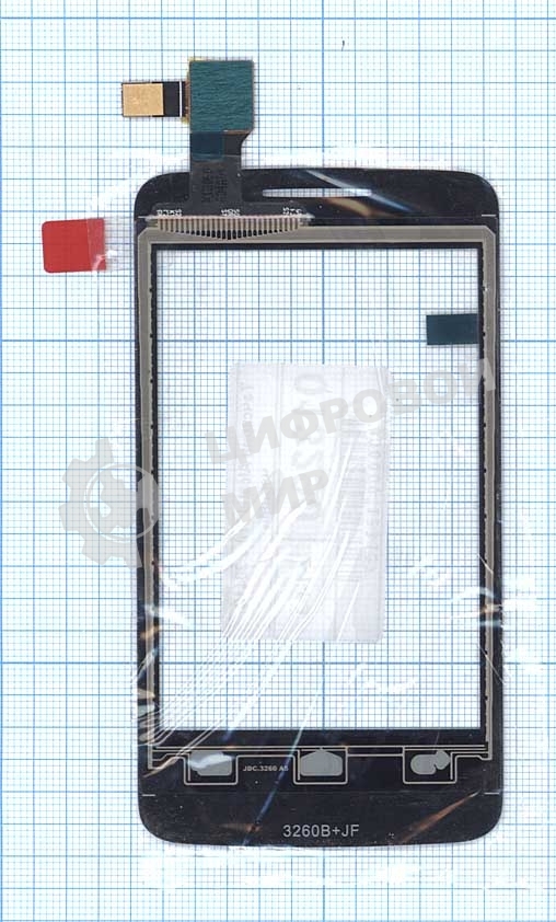 Сенсорное стекло (тачскрин) для Alcatel One Touch Tribe 3041D черное