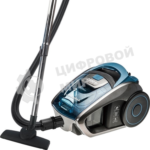 Пылесос Аксинья КС-7000 синий, 350/2000 Вт, уборка сухая, пылесборник контейнер 1,5 л