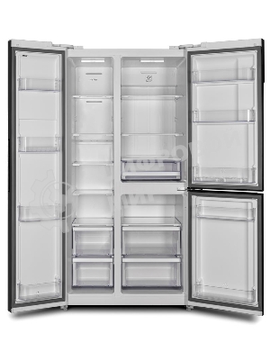 Холодильник Hyundai CS6073FV белое трехкамерный Side by Side 329/223л морозилка сбоку No Frost, Side by Side