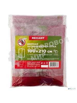 Дверная антимоскитная сетка Rexant, розовая с цветами (магниты пришиты по всей длине сетки!)