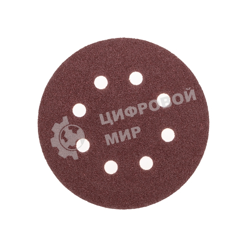 Диск абразивный Kranz на ворсовой основе, на липучке, перфорированный, P60, 125мм, 10 шт.