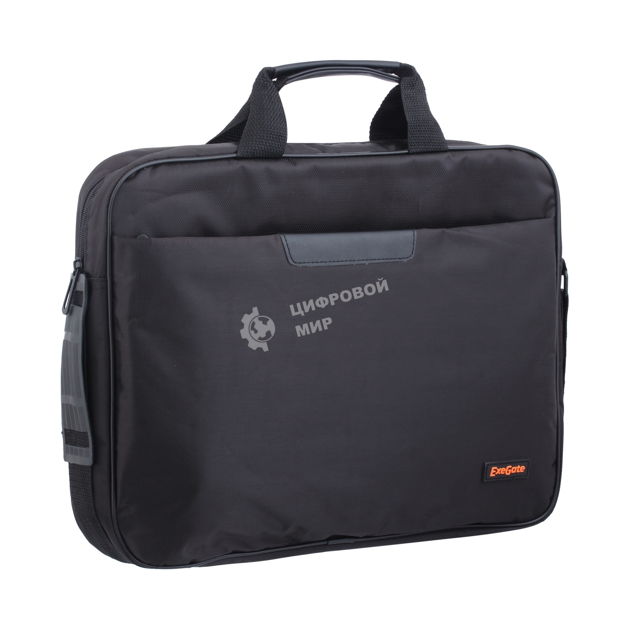 Сумка для ноутбука ExeGate EX264610RUS Office F1595 Black, черная, полиэстер, для ноутбуков до 15.6