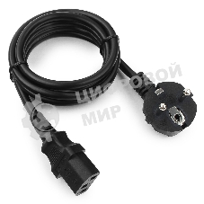 Кабель питания Cablexpert PC-186-1-1.8M, 1.8м, Schuko- C13, 3x1кв.мм, черный, с заземлением, пакет
