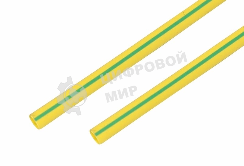 Термоусаживаемая трубка Rexant 15,0/7,5 мм, желто-зеленая, упаковка 50 шт. по 1 м