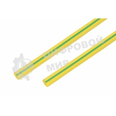 Термоусаживаемая трубка Rexant 15,0/7,5 мм, желто-зеленая, упаковка 50 шт. по 1 м
