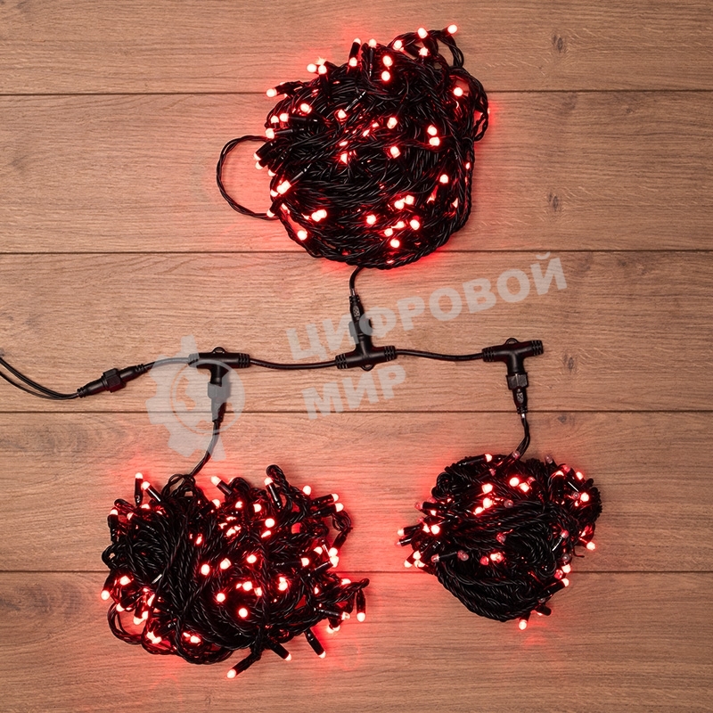 Гирлянда Neon-night LED ClipLight 24V, 3 нити по 20 м, свечение с динамикой, цвет диодов красный